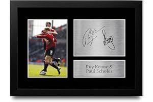HWC Trading Foto autografata con stampa di Roy Keane & Paul Scholes, formato A4, per tifosi di calcio e tifosi, formato A4