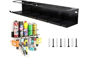 MidingChai Dosenhalter, Spraydosenhalter, Sprühdosenhalter, Druckluft Werkzeug Zubehör für Garage Werkstatt, Platz für 5 Sprühdosen und 6 Compressed Air 1 Stück