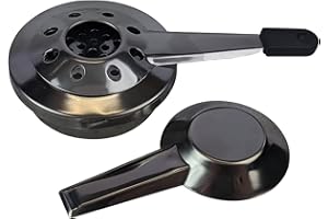 Black Rock Grill Stainless Steel Fondue Burner – Refillable Alcohol & Gel Fuel Burner with Adjustable Air Vents, Snuffer Lid & Removable Gauze Insert – Compatible with Liquid or 80g Fondue Gel Packs