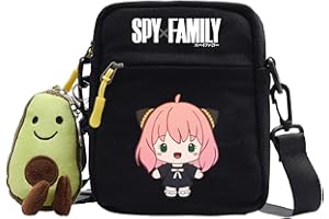 flowereyes Spy X Family Bolso de hombro con correa de hombro ajustable Anya Forger Daypack Tote Bag Satchel Causal Forger Family Kawaii Yor Loid Bag Small Square Bag 18cm * 14cm * 5cm