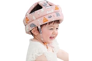 IEASEY 360°Anti-Kollision Baby Helm Kopfschutz Stoßfest Schutzhut Schutzhelm Säugling Kleinkind Kinder Kopfschutzkappe Schutzhut Baumwolle Hut Kopfschutzmütze Verstellbarer Kopfschutz, 6 bis 36 Monate Baby