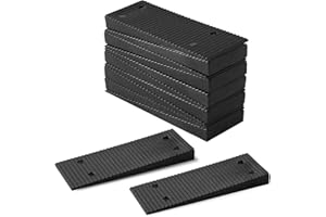 HABNI 12 Piezas Cuñas de Plástico, 8 x 3 × 0.8cm, Cuñas de Compensación de Plástico, Universales, Negras, para Suelos, Puertas, Ventanas, Vidrio, Mesas, Armarios