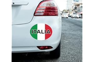 HANDMADE BY STUKK 2 adesivi per auto Italia, bandiera dell'Italia, ovali, in vinile, autoadesivi, per furgone, camion