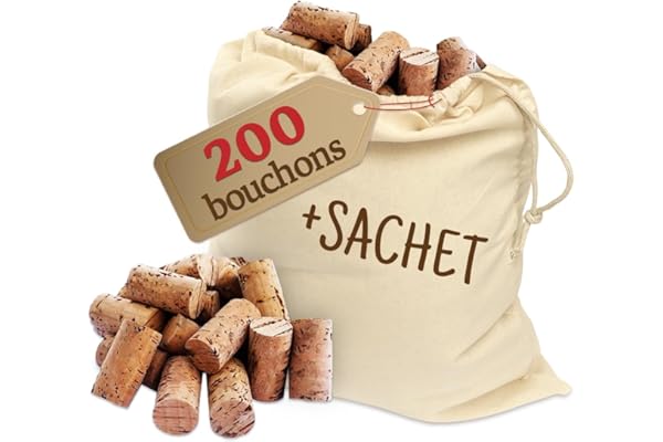200 Bouchons à vin - pour décorer, embellir et bricoler - Bouchons en liège naturels pour Les Enfants, 24 mm x 45 mm