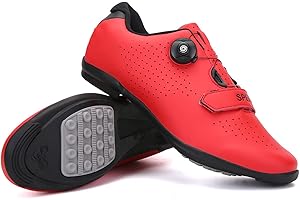 LZQPEARL Zapatillas De Ciclismo, Zapatillas De Bicicleta De Montaña Y Carretera con Suela De Goma, Zapatillas De Bicicleta Sin Bloqueo con Sistema De Cordones De Rotación Rápida