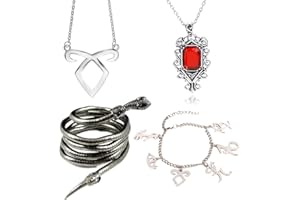 XHBTS 4 Stück City of Bones Isabelle Lightwoods Electrum Peitsche Schlange Schlangenarmband Inspiriert Engelskraft Runensymbole Armband und Halskette Set