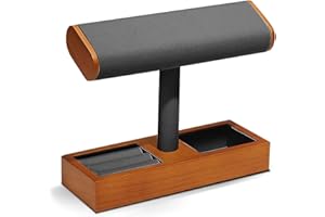 CeiBand Présentoir de Montres en Bois, Support Montre Bois, Bijoux en Forme de T Montre Bracelet Collier, Présentoir Montre pour Homme et Femme - gris foncé