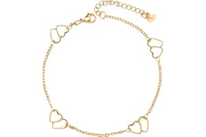 YeGieonr Cavigliere Donna, Placcato Oro 18K Acciaio Inossidabile Cavigliere, Personalizzati Gioielli Regalo per Donna e