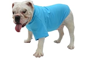 Lovelonglong Hund T-Shirt, 100% Baumwolle, Haustier T-Shirt, Hund-Unterhemd T-Shirts Für Französische Bulldoggen, Englische Bulldoggen, Möpse Lake-Blue B-XL
