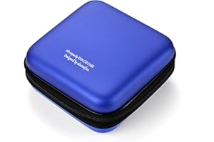 LIOVODE Etui na DVD, 48 pojemności, EVA, etui na płyty CD, organizer do przechowywania, przenośny ochronny dysk DVD, portfel, uchwyt do samochodu (pojemność 48, niebieski 48)