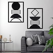 Decorazione Da Parete In Metallo Minimalista - Linea Singola Nero Per Interni Moderni 90x43 Cm - Foto 5