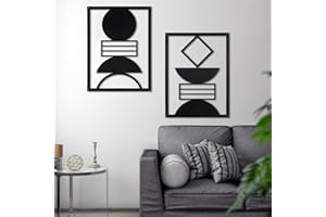 YIYA Decoración de pared de metal Arte de pared minimalista para la sala de estar (circular)