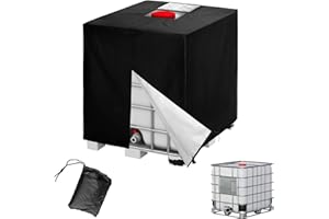 Neuytiky 420D IBC Container Abdeckung,IBC Wassertank Abdeckung 1000L,IBC Tank Container Cover,Grün Abdeckplane für Wassertank 1000L,Wetterfest & Staubdicht (Schwarz)