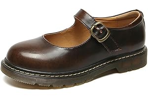 ZIRIA Kleine Lederschuhe Damen Runde Zehe High Heels Retro Leder Damenschuhe Mary Jane Schuhe