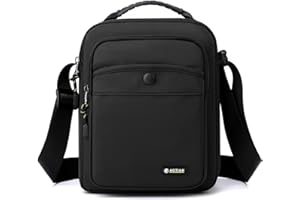 ZHONGNINGYIFENG Borsa a tracolla da uomo piccola borsa a tracolla in nylon da lavoro impermeabile leggera casual nera borsa da messaggero per lavoro viaggi all'aperto