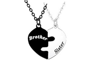 WAECEIP 2PCs Heart Necklaces For 2 Matching Heart Pendant Necklace For Women Men Girls Boys Jewellery Gifts For Grandma, Grandad, Mum, Dad, Auntie, Sister, Daughter, Son