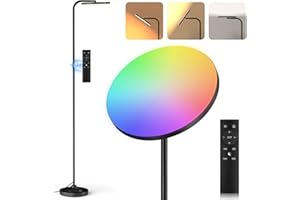 SIBRILLE 36W Lampadaire Sur Pied Salon, Super Lumineux, Moderne Lampadaire LED RGB Dimmable avec Télécommande & Contrôle Tactile, 3000K-6000K Lampe Sur Pied, 350° Tête Rotative Lamp Salon, Chambre, Bureau