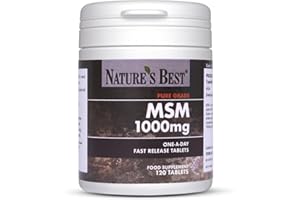 Nature's Best Pure MSM 1000mg Fast-Release Tablets - Natural Source, Non-Toxic & Long-Term Safe - Taste-Free, One-a-Day Formula - UK Made - 120 Tablets (4 Months' Supply)
