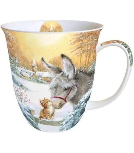 Ambiente Kitten Cats Teetasse – Ca. 0,4 L, Feines Bone China, Mit Katzen-Motiv