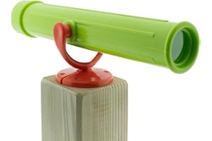 HOQ Fernrohr/Teleskop für Spieltürme, Stelzenhäuser, Spielhäuser und Kinderspielgeräte Zubehör (Apfelgrün/Orange)