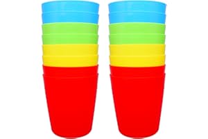 Bloomsworld 16 Toddler Plastic Cups Set, Reusable, BPA Free, Kids Picnic and Party Tableware for Boys and Girls