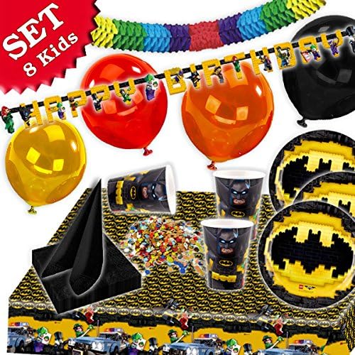 Batman Superhero Party Set Kids 8 (48 Pieces)
