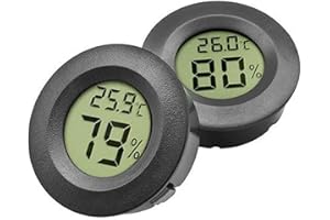 GENERIC Telidif Reptile Tank Accessories, 2pcs LCD Reptile Thermometer with Clear Display, Temperature Monitor for Jumping Spider, Leopard Gecko, Hermit Crab, Gecko, Snake, Lizard, Wine Cabinet