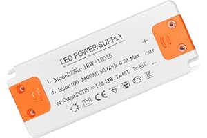 GONEW21 Transformateur 220V 12V - 230V Transformateur Led Driver, 18W 1.5A Alimentation Transfo 12V, Sans Scintillement, Sans Bruit, Pour Lampes HalogèNes G4 Mr16 Gu5.3, Transformateurs LeD, 1 Pcs