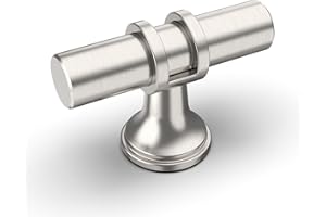 Amerdeco 10 Pezzi Pomelli per Mobili, Nichel Spazzolato, in Lega di Alluminio con Viti, per Cucina, Armadietti e Cassetti UK0002