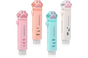 JOYSKY Kawaii wsuwane gumki do mazania, 4 sztuki, śliczne łapy kota 2B, gumka do ścierania do szkół i biur, zapach