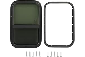 ACESUPEVER Wohnmobilfenster, Schwarz Caravan Seitenfenster 590x390mm Wohnwagen Fenster mit Bildschirm Getöntes Gehärtetes Glas für Wohnmobilanhänger Camper-Fenster