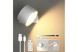 EIMOPE LED Wall Lights with Rechargeable Wall lamp Indoor, 360° Rotatable Touch Control Wall Bedside Lamps, 2000 mAh, Wireless Wall Sconce for Bedroom Living Room