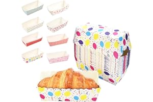 BUZIFU Mini stampi per dolci set di stampi per dolci in carta, mini stampi per dolci in carta, stampi rettangolari per dolci in carta, stampi per dolci usa e getta in carta