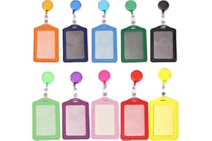 DREAM HORSEX Porte-cartes Multicolores Titulaire de Carte, rétractables, badge Carte de travail En plastique Porte-badge Titulaire de La Carte D'identité Porte-badge,Porte-cartes d'identité vertical, 10Pcs…