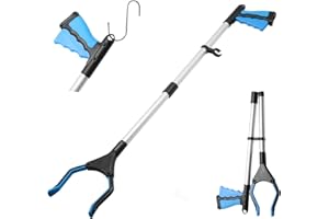 Pumuky Pince de Préhension,Outils de Ramassage Avec Embout Magnétique pour Personnes âgées, Pliable Dispositif de Préhension,82cm,pour Maintenir des Objets à L'intérieur et à L'extérieur