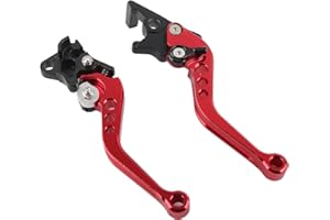 Madezz Levier de frein moto, paire de CNC en aluminium moto poignée de levier de frein à tambour Uniquement applicable aux motos de moins de 400 cc (motos et cyclomoteurs de petite cylindrée) (rouge)