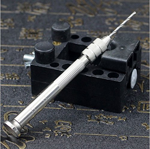 Handbohrer set Mini Aluminium Handbohrmaschine mit Keyless Chuck und 10 Spiralbohrer Rotary Tool Set Silber - 5