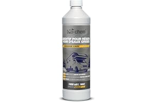 BIO-CHEM CLEANTEC bio-chem - Additif pour réservoir d'eau Grise 1L - Additif pour Reservoir Eau WC Chimique de Camping Car, Toilette Chimique Caravane - Produit nettoyant pour réservoir d'eau