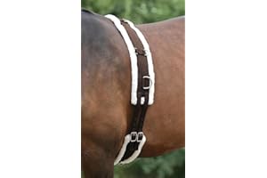 HORSE MASTERS Best On Horse Fleece Padded Lunge Roller - Pony Horse Lunging Equipment with Adjustable Girth - Cob Under Belly Belt Strap for Training Schooling Outdoor Breaking Stable Yard (Cob, Brown)