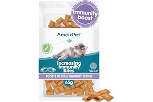 AmeizPet Immunity System Cat Dry Food, Cat Vitamin Treats, Healthy Bites Cat Treats - Crunchy Cat Biscuits 65 g (2.3 oz)