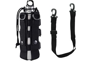 QEEYON Bolsa Tactica para Botella, Soporte para Botella de Agua Impermeable, Portador de Botella de Agua Bolsa Portable Nylon Molle Bolsa portabotellas para Senderismo Camping Viajes Deportes
