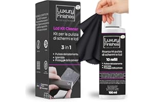 TECNO CLEAN Luxury Finishes - Spray Pulitore Schermo, Auto, Smartphone, LCD, Touch screen, TV, Laptop, Monitor, pc, altri dispositivi elettronici, Igienizza e protegge dalla polvere - con ricarica 100 ml inclusa