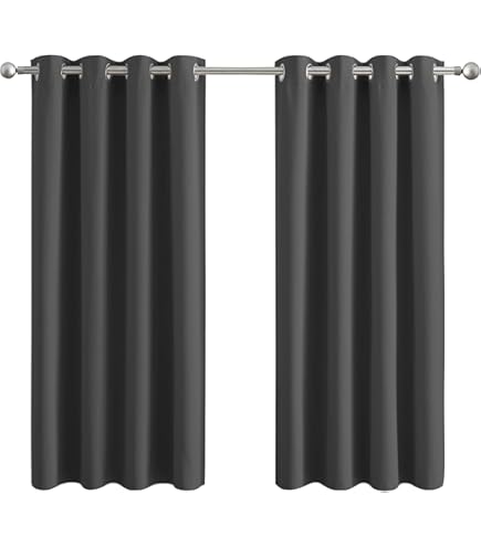 Hachette Thermal Blackout Curtains Eyelet Ring Top Including Pair Of Tiebacks (Navy Blue, 66" X 90 - View #7