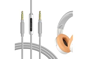 Geekria QuickFit Audio Kabel Kompatibel mit Skullcandy Crusher Wireless, Venue, Grind, Hesh3 Kopfhörer, 3.5mm AUX Ersatz-Stereokabel für Kopfhörer mit Inline-Mikrofon und Lautstärkeregler (1.2m)