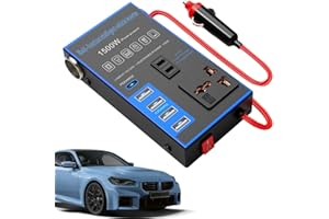 GOBESTY 1500W Car Power Inverter, Car Inverter, 12V/24V Universal Converter, 4 USB Ports, Fast Charging Charger Inverter with Car Lighter Plug, Voltage Converter Compatible Tablets Phones