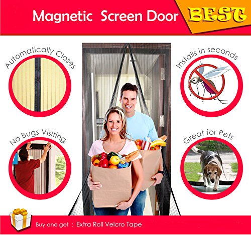 deroteno magnetisch Bildschirm Tür, Full Frame Klettverschluss. Passend für Türöffnungen bis zu 38 x 82-inch