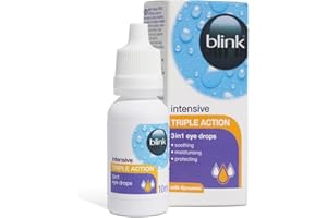 Blink Intensive Triple Action Eye Drops for Dry, Tired & Irritated Eyes - Refreshing & Moisturising Eye Drops with Liposomes, Hyaluronate and Vitamin E, Suitable for Contact Lens Users, 10ml