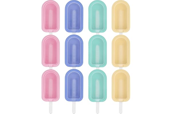Grand 12 moule à glace, moules à popsicle en silicone, moule en silicone cakesicles, avec couvercle en silicone et 12 bâtonnets de popsicle pour bricolage dessert et popsicles