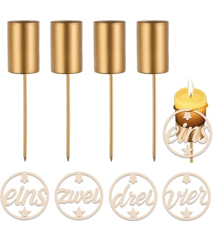 4er-Set Kerzenhalter Magnetisch – Moderne Stabkerzenhalter In Gold Matt, Silber, Schwarz | DIY Deko, Adventskranz, Tischdeko