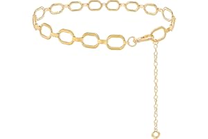 LIMHOO Chaîne de taille en métal pour femmes Ceinture à maillons en forme de ventre pour robes